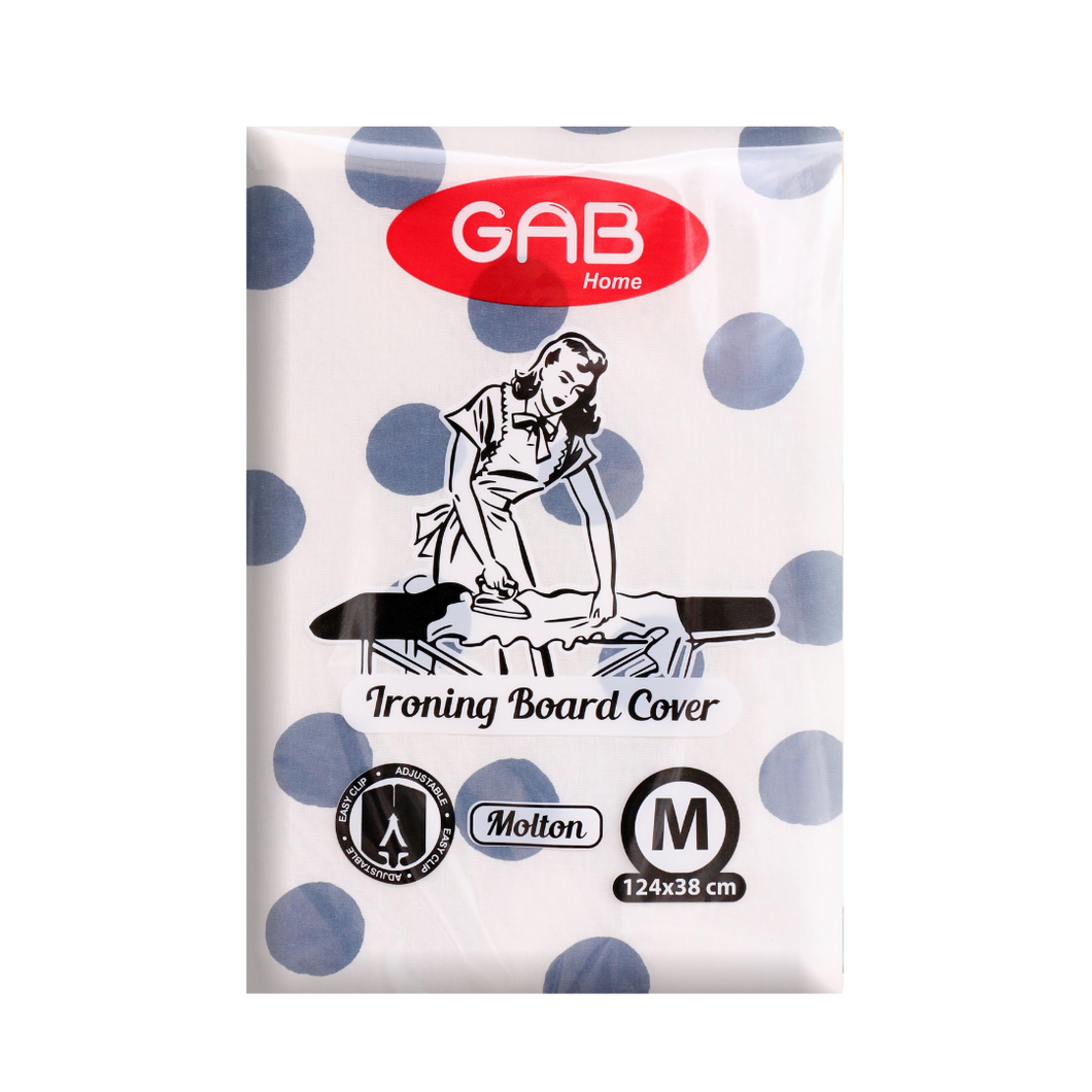 Gab Home Ironing Board Covers with 5mm Foam, Polka Dots - Medium or Large