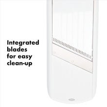 Load image into Gallery viewer, OXO Good Grips Simple Mandoline Slicer - White, integrated blades.
