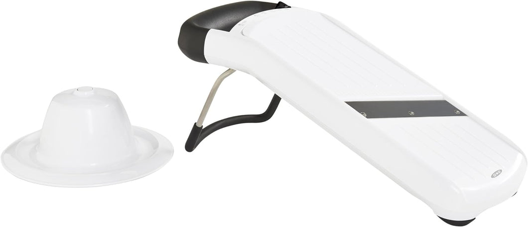 OXO Good Grips Simple Mandoline Slicer - White, angled view.