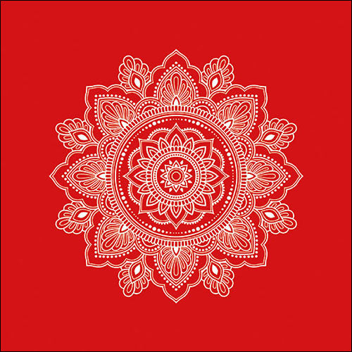 Ambiente Mandala White/Red Napkins - Large