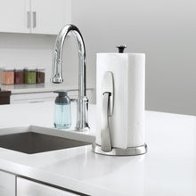 Load image into Gallery viewer, Lifestyle image of OXO Good Grips Simply Tear Paper Towel Holder - Stainless Steel.
