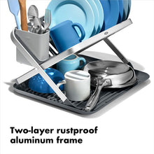 Load image into Gallery viewer, OXO Good Grips Aluminum Fold Flat Dish Rack

