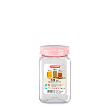 Load image into Gallery viewer, Plastic Forte Classic Square Food Canister - 500ml, Available in Several Colors
