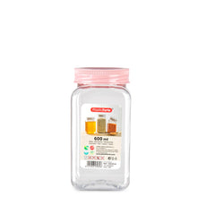 Load image into Gallery viewer, Plastic Forte Classic Square Food Canister - 600ml, Available in Several Colors
