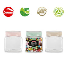 Load image into Gallery viewer, Plastic Forte Classic Square Food Canister - 800ml, Available in Several Colors
