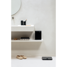 Load image into Gallery viewer, Brabantia Bo Waste bin, 4 Liters, Matt Black, n ideal bathroom setting.
