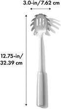 Load image into Gallery viewer, OXO Good Grips Spaghetti Server - Stainless Steel, dimensions.
