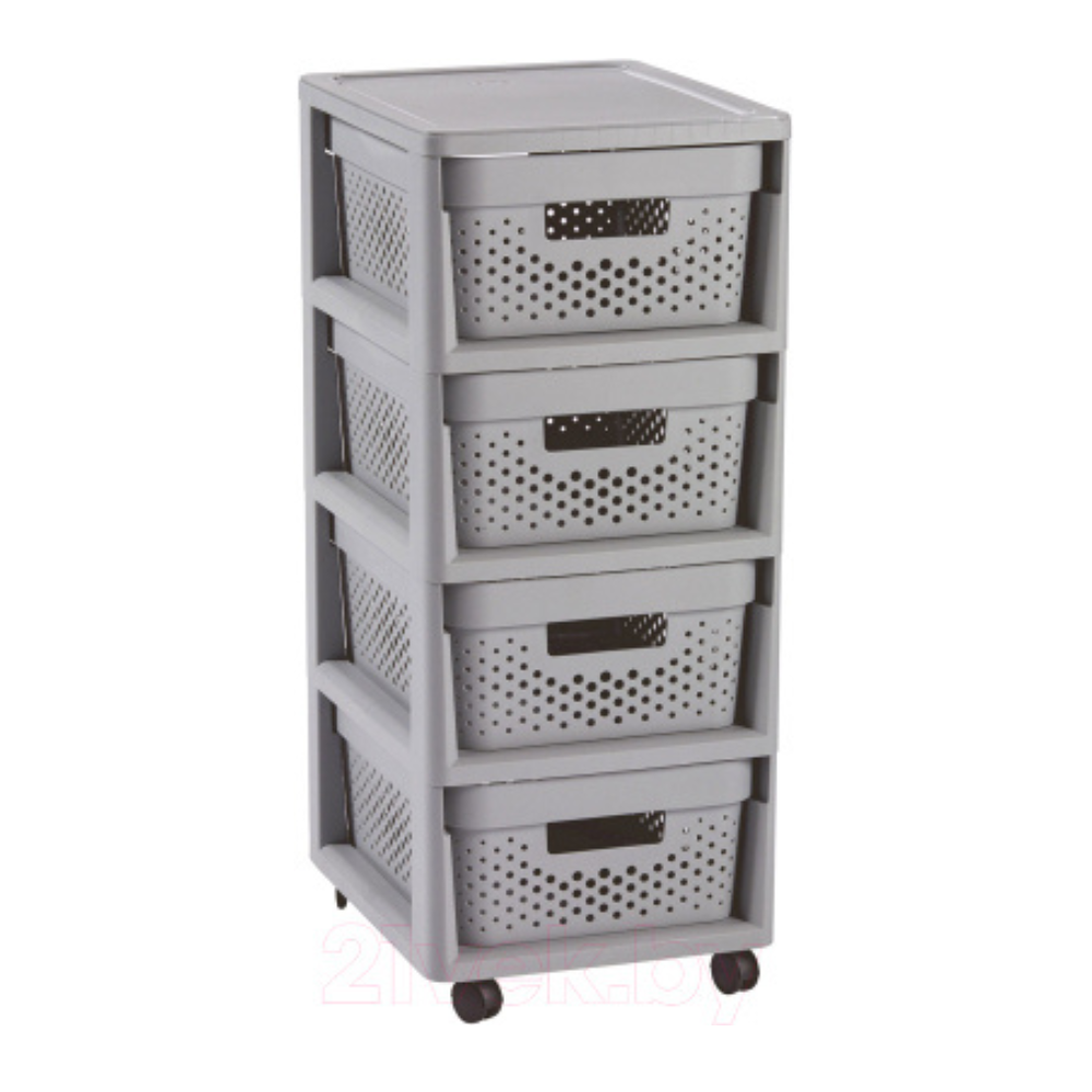 Curver Infinity Dotted Drawers with Wheels - Grey