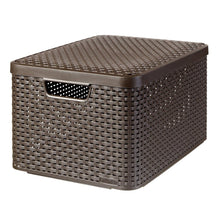 Load image into Gallery viewer, Curver Rattan Storage Box with Lid - Medium, Available in 3 colors
