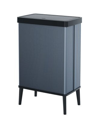 Curver Verto Bin High - 54 Liters, Grey Blue, angled view.