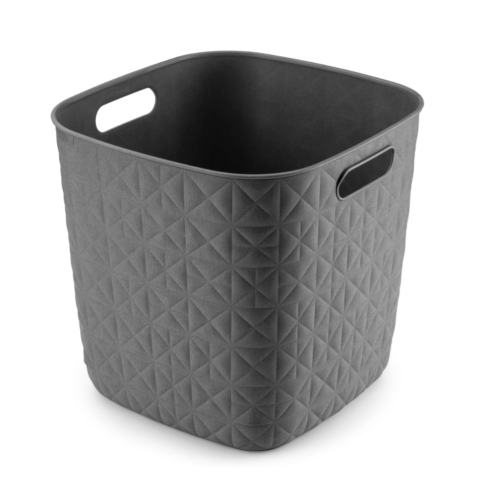 Curver Softex Cube Baskets - 15L, 26.9 x 27.9 x 27.9cm, Grey
