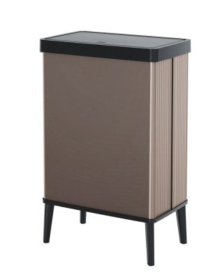 Curver Verto Bin High - 54 Liters, Bronze/ Pink, angled view.
