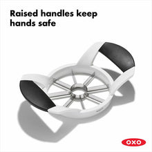 Load image into Gallery viewer, OXO Good Grips Apple Divider / Slicer - White, raised handles keep hands safe.
