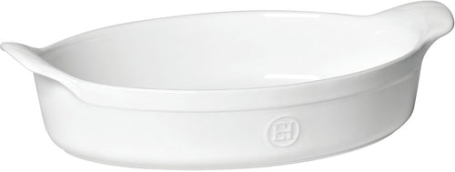 Emile Henry Oval Oven Baking Dishes - 34.5 x 25.5cm, White.