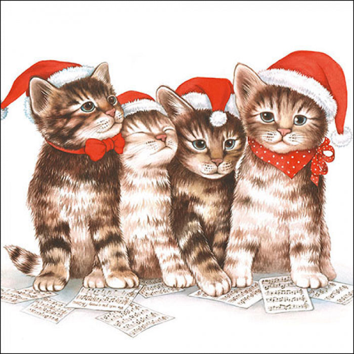 Ambiente Singing Cats Napkins - Large