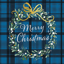 Load image into Gallery viewer, Ambiente Christmas Plaid Blue Napkins -  Available in 2 sizes
