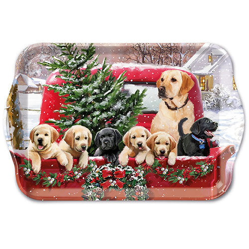 Ambiente Melamine Tray Christmas Family Trip - 13x21cm