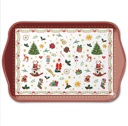 Ambiente Melamine Tray Ornaments All Over Red - Available in 2 sizes