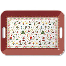 Load image into Gallery viewer, Ambiente Melamine Tray Ornaments All Over Red - Available in 2 sizes
