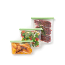 Load image into Gallery viewer, Lekue Flat Reusable Sealing Bags - Set of 3 (Small, Medium &amp; Large)
