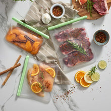 Load image into Gallery viewer, Lekue Flat Reusable Sealing Bags - Set of 3 (Small, Medium &amp; Large)
