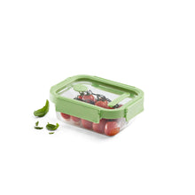 Load image into Gallery viewer, Lekue 100% Glass Leak Proof Rectangular Food Containers - 640ml, Green (with Glass lids)
