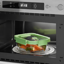 Load image into Gallery viewer, Lekue 100% Glass Leak Proof Rectangular Food Containers - Set of 3, Green (with Glass lids)
