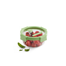 Load image into Gallery viewer, Lekue 100% Glass Leak Proof Round Food Containers - 650ml, Green (with Glass lids)
