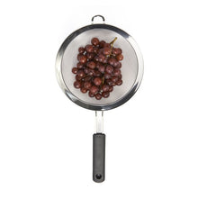 Load image into Gallery viewer, OXO Good Grips Double Rod Strainer - Stainless Steel, 20cm, top view, with grapes.
