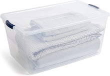Load image into Gallery viewer, Rubbermaid Clever tore Clear Plastic Storage Bins with Lids, 90 Liters - 73.6 x 45.7 x 33.7cm
