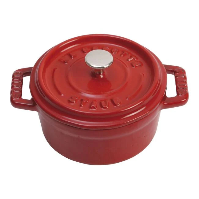 Staub Mini Round Cast Iron Cocotte, Cherry Red - 10cm, 0.26 Liters