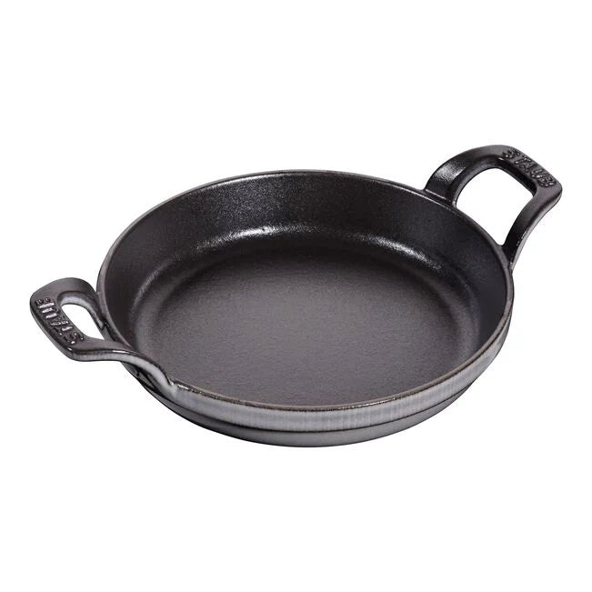 Staub Cast Iron Round Oven Dish with Handles, Graphite Gray - 16cm or 20cm