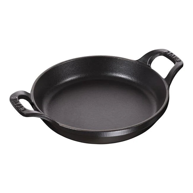 Staub Cast Iron Round Oven Dish with Handles, Black- 16cm or 20cm