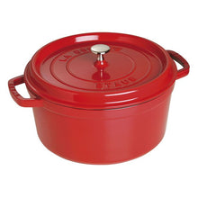 Load image into Gallery viewer, Staub Round Cast Iron Cocotte, Cherry Red - 30cm, 8.2 Liters
