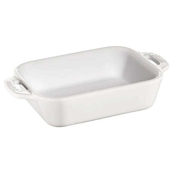 Staub Ceramic Gratin Rectangular Dishes, Pure White - Available in 4 Sizes