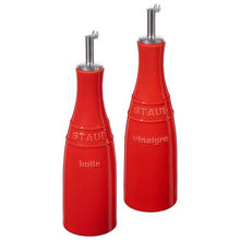 Load image into Gallery viewer, Staub Ceramic Oil &amp; Vinegar Dispensers Set, Cherry Red - 250ml each
