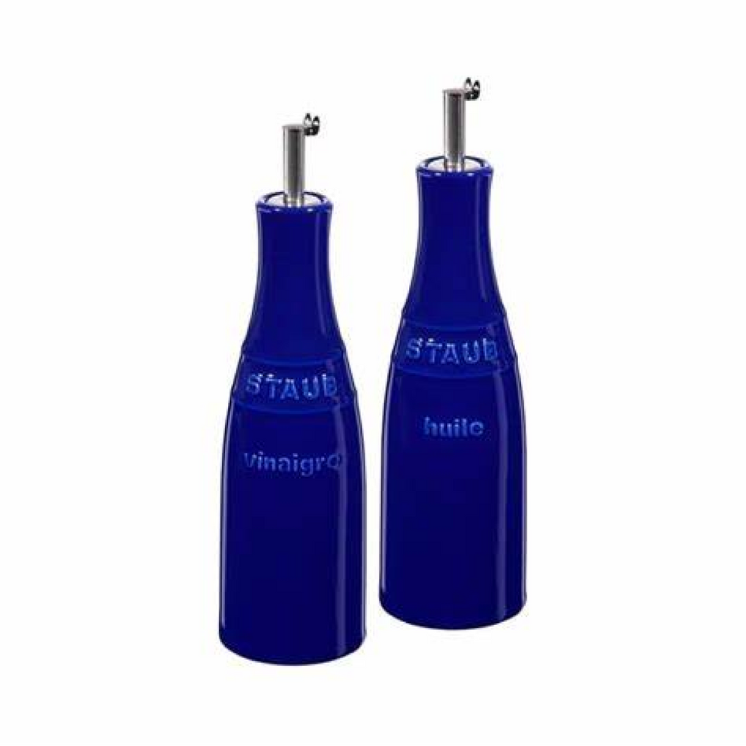 Staub Ceramic Oil & Vinegar Dispensers Set, Blue - 250ml each