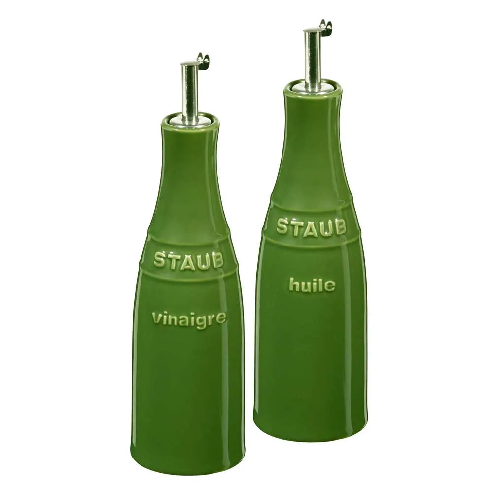 Staub Ceramic Oil & Vinegar Dispensers Set, Basil - 250ml each