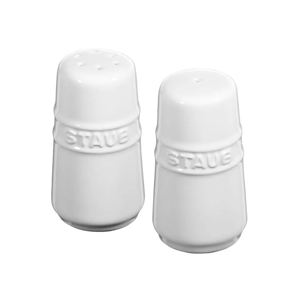 Staub Ceramic Salt & Pepper Shaker Set, White - 7cm