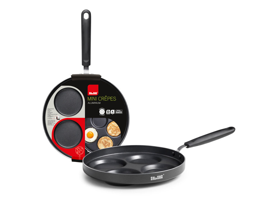 Ibili Indubasic Pan with 4 Cavities - Great for Mini Pancakes / Eggs - 26cm