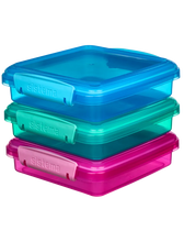 Load image into Gallery viewer, Sistema Sandwich Box Pack of 3, Colored, 450ml
