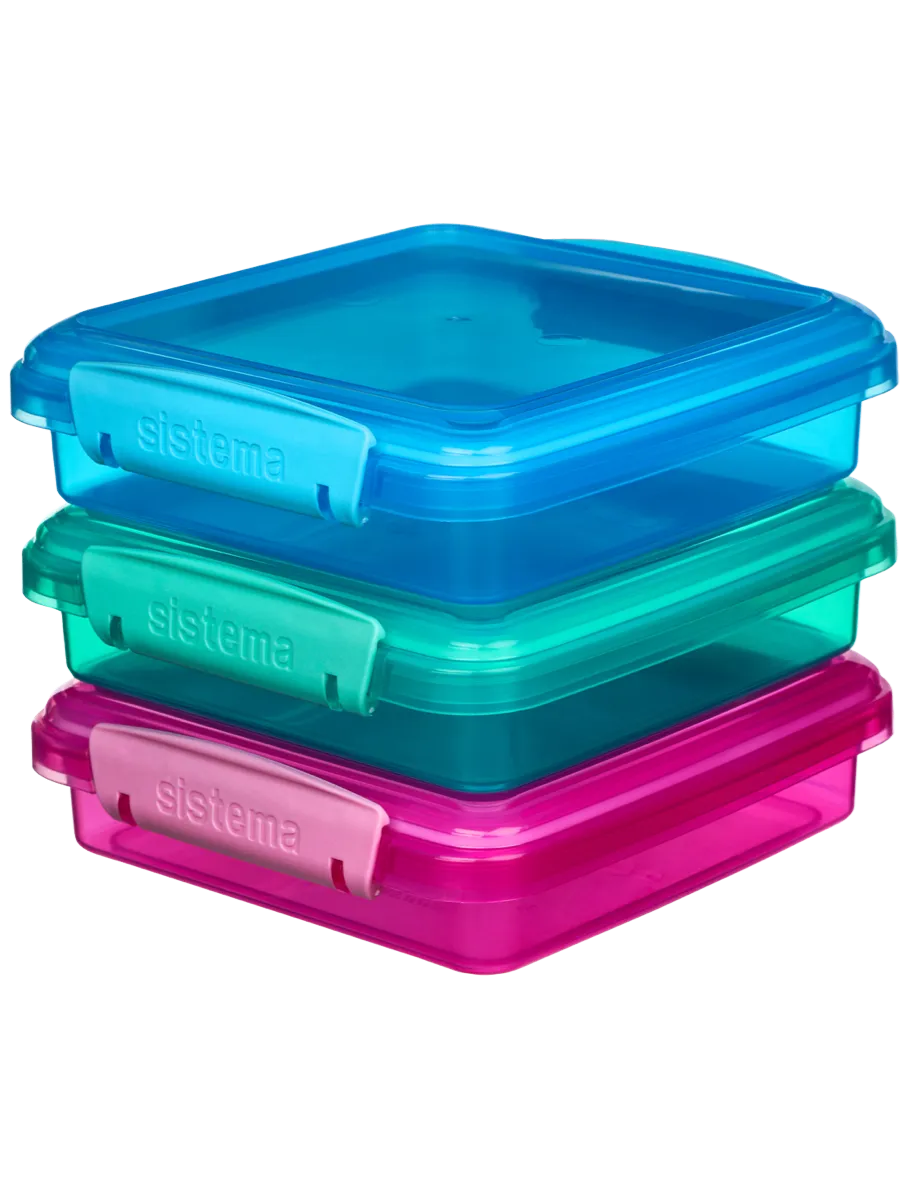 Sistema Sandwich Box Pack of 3, Colored, 450ml