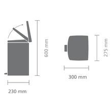 Load image into Gallery viewer, Brabantia Rectangular Pedal Bin with Inner Bucket - 10 Liters, Brilliant Steel
