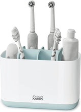 Load image into Gallery viewer, Joseph Joseph EasyStore Large Toothbrush Holder - Light Blue &amp; White
