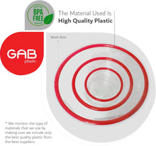 Load image into Gallery viewer, Gab Plastic Set of 3 Bowls with Rim - Small, Medium &amp; Large - Red
