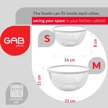 Load image into Gallery viewer, Gab Plastic Set of 3 Bowls with Rim - Small, Medium &amp; Large - White
