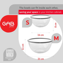 Load image into Gallery viewer, Gab Plastic Set of 3 Bowls with Rim - Small, Medium &amp; Large - Silver
