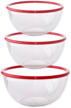 Load image into Gallery viewer, Gab Plastic Set of 3 Bowls with Rim - Small, Medium &amp; Large - Red
