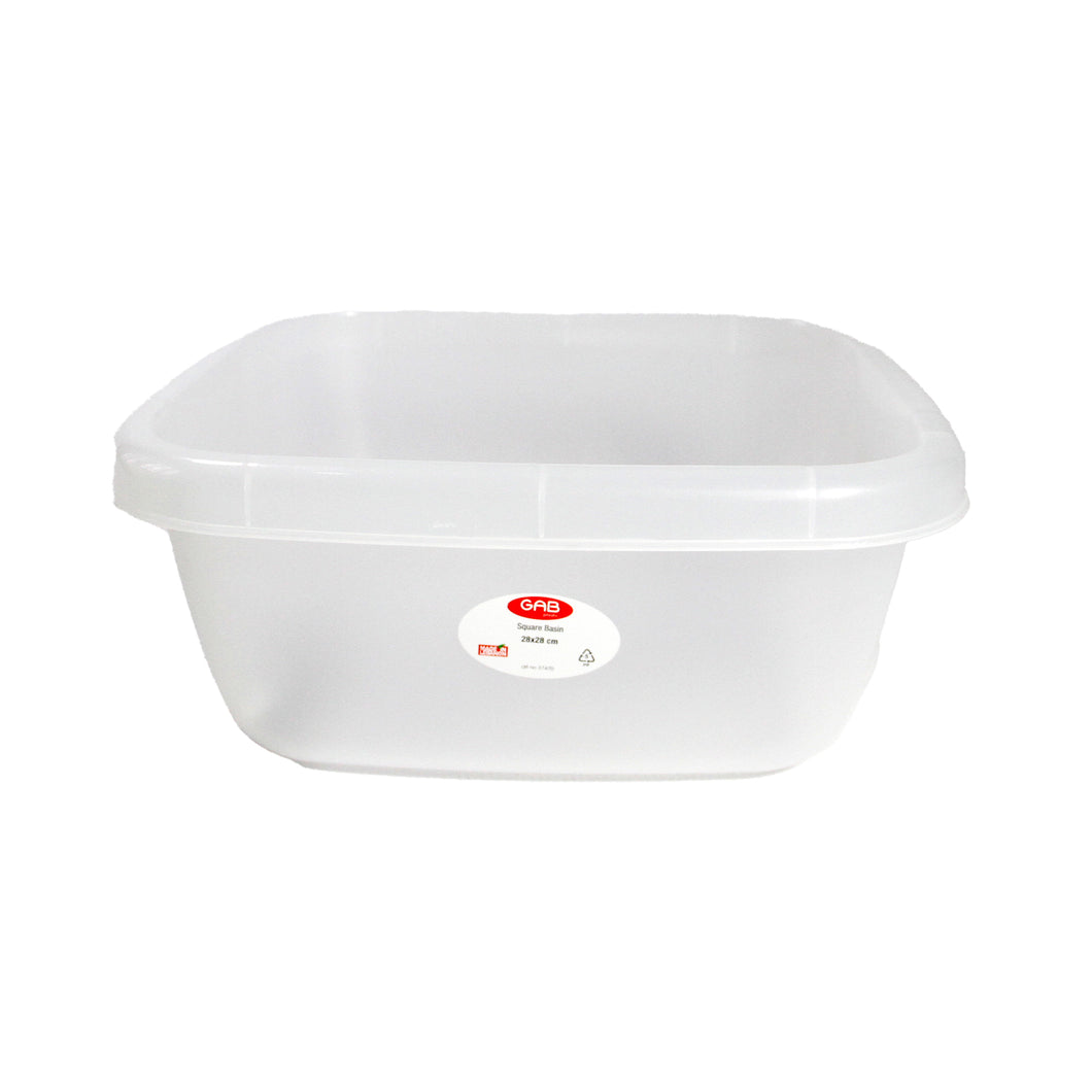 Gab Plastic Square Basin with Grip, 28 x 28 x 12m - Available in Several Colors