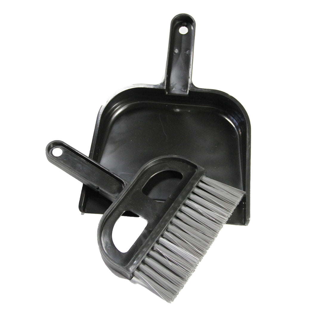 Gab Plastic Small Dust Pan with Brush - Black